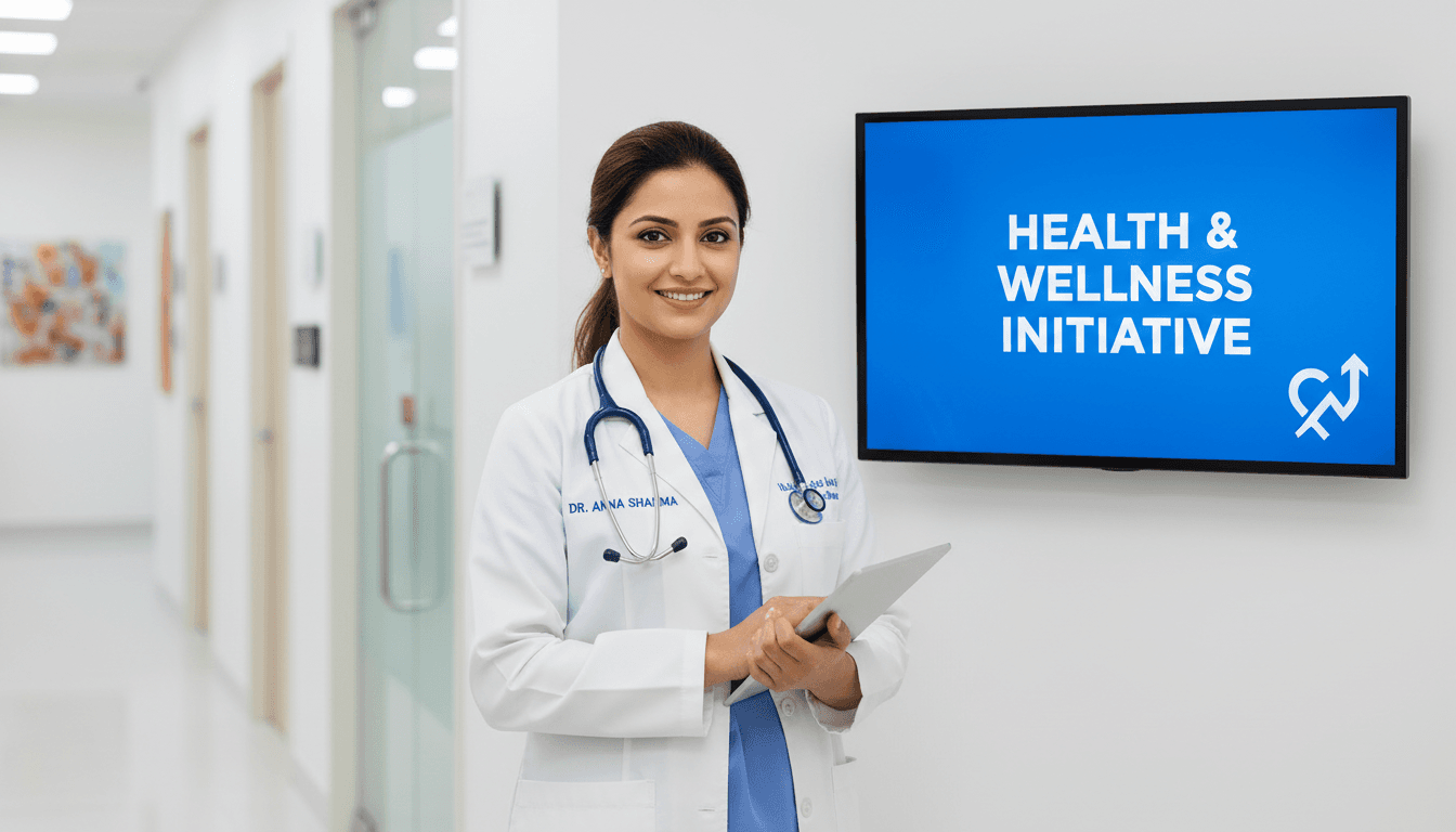 Clean, bright medical exam room with a neat examination table and sanitized surfaces
